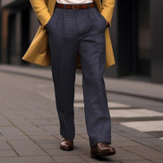 Men's Tailored Straight-Leg Trousers with Front Pockets