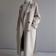 Isabella Women's Longline Wool Blend Winter Coat with Belt