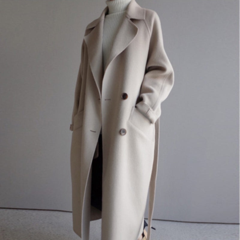 Isabella Women's Longline Wool Blend Winter Coat with Belt