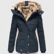 Veyzandra Faux Fur Hooded Padded Women's Winter Coat with Pockets
