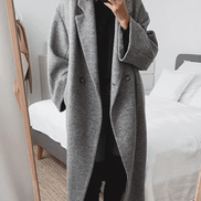 Adrienne Double-Breasted Oversized Women's Wool-Blend Winter Coat