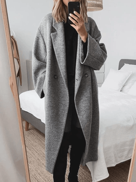 Adrienne Double-Breasted Oversized Women's Wool-Blend Winter Coat