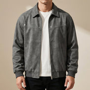 Jacob Suede-Look Bomber Jacket for Men