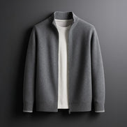 Knitted Zip-Up Cardigan Jacket for Everyday Layering