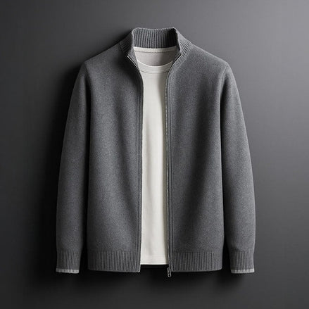 Knitted Zip-Up Cardigan Jacket for Everyday Layering