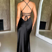 Martha Satin Slip Maxi Dress with Thigh Split