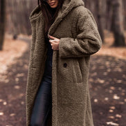 Allison Hooded Longline Teddy Fleece Coat Winter Coats for Women