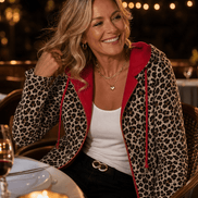 Women's Reversible Hooded Winter Coat with Leopard Print Lining
