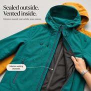 Vantrek Women's Hooded Rain Jacket with Vented Lining and Lotus-Effect Finish