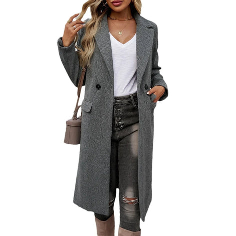 Anastasia Oversized Women's Trench Coat with Notched Lapel and Tie Belt