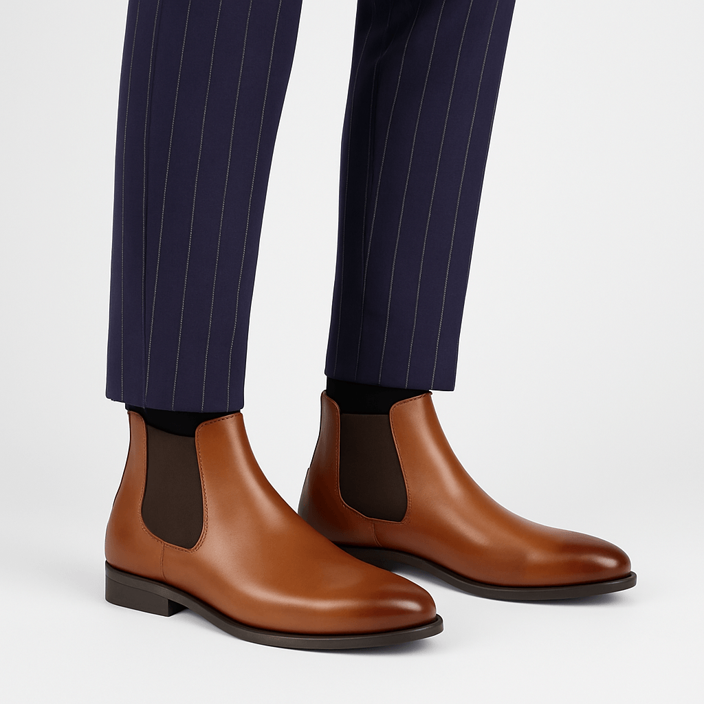 Classic Slip-On Chelsea Mens Boots with Elastic Side Panels