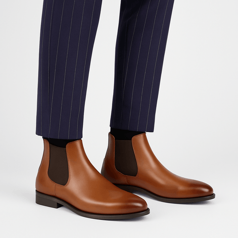 Classic Slip-On Chelsea Mens Boots with Elastic Side Panels