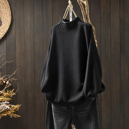 Filipa Mock-Neck Ribbed Women's Knit Jumper