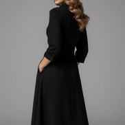 Long Sleeve Wrap Midi Dress in Polyester Blend for Christmas Party Occasions