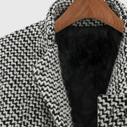 Rebeka Longline Houndstooth Tweed Winter Coat for Women