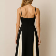 Martha Colour Block Satin Evening Maxi Dress for Autumn Dresses