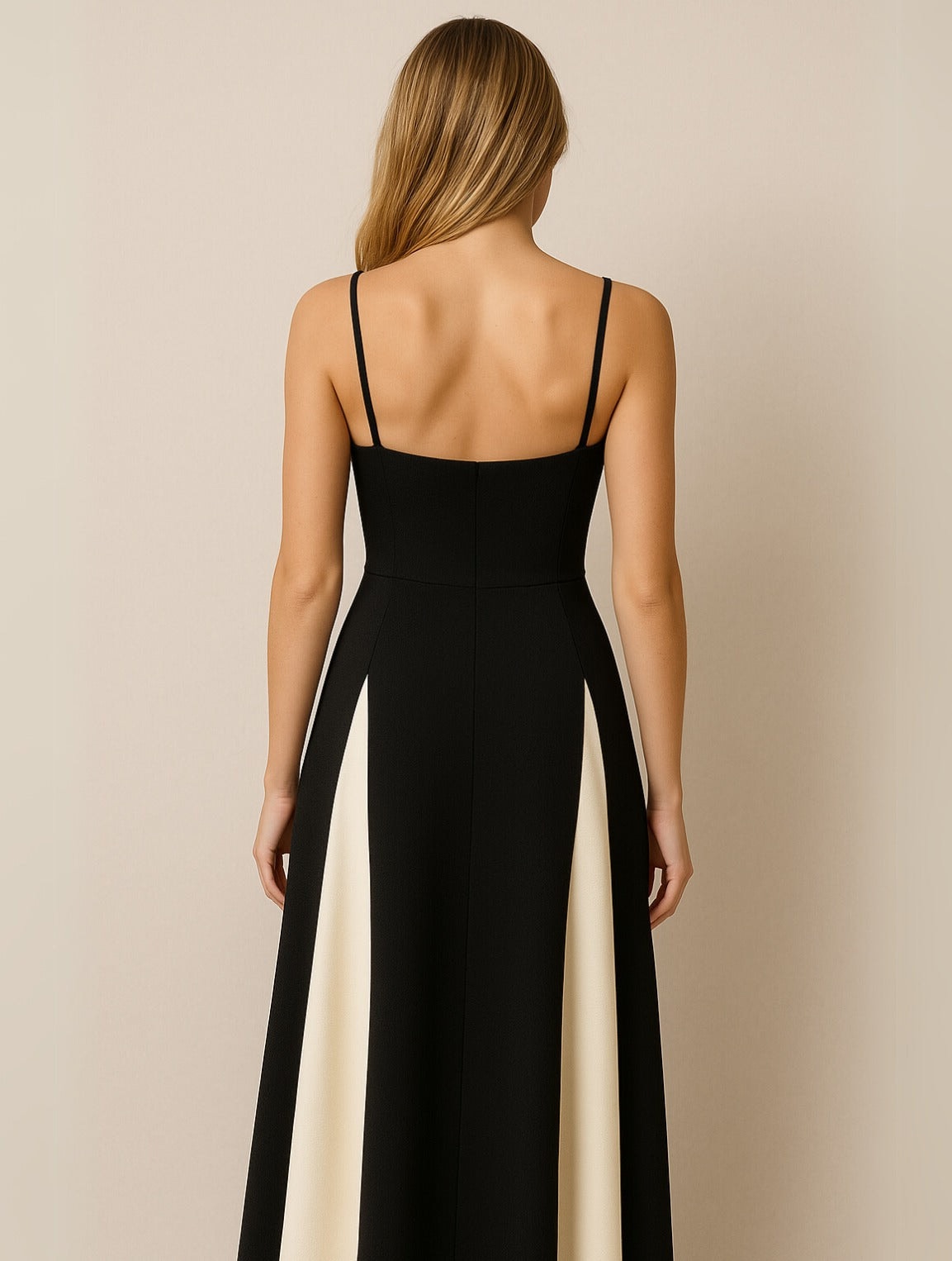 Martha Colour Block Satin Evening Maxi Dress for Autumn Dresses