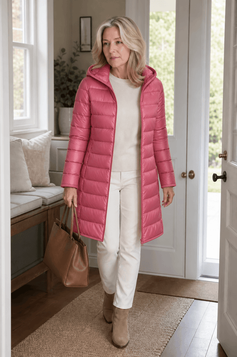 Women's Packable Quilted Puffer Jacket with Detachable Hood