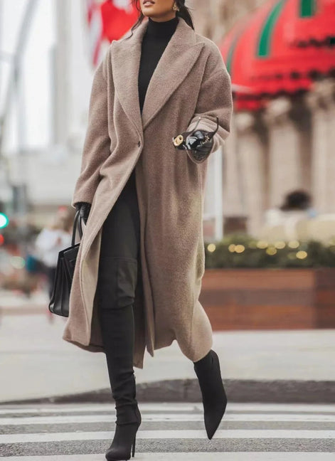 Christy Oversized Longline Wool Blend Coat for Women