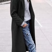 Angelika Women's Oversized Longline Winter Coat with Lapel