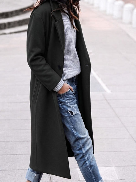 Angelika Women's Oversized Longline Winter Coat with Lapel