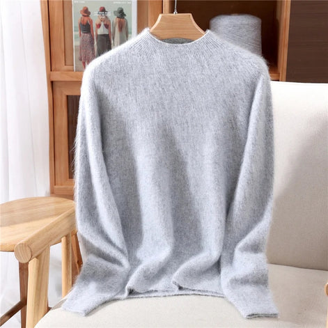 Soft Knitted Mock Neck Ladies Christmas Jumper for Women