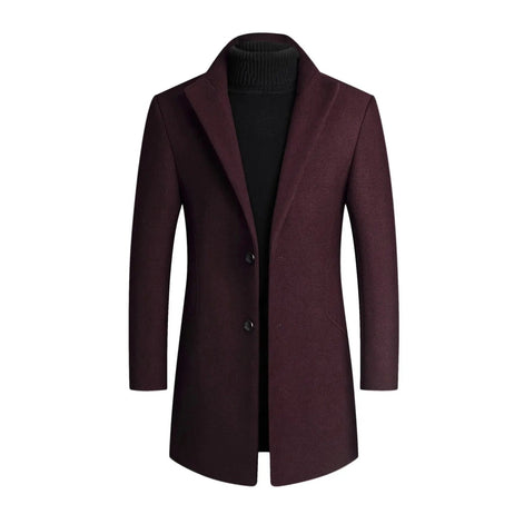 Henry Slim-Fit Wool Blend Mens Coats with Notched Lapel