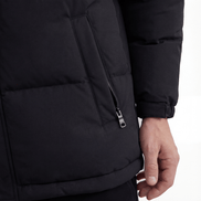 Polyester Hooded Puffer Jacket with Adjustable Hood for Men