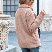 June Teddy Double-Breasted Winter Coats Women Cozy Fleece Jacket