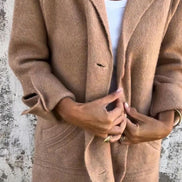 Cunégonde Oversized Notch-Lapel Winter Coat for Women