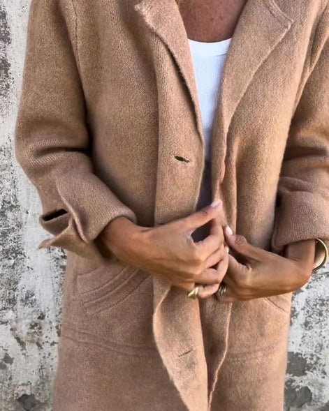 Cunégonde Oversized Notch-Lapel Winter Coat for Women