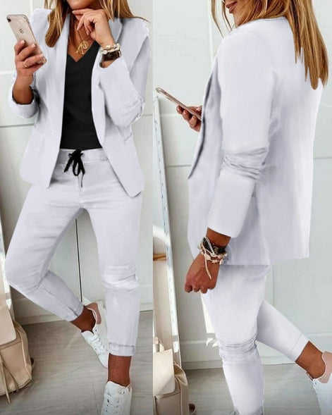 Women's Blazer and Jogger Two Piece Co Ord Set