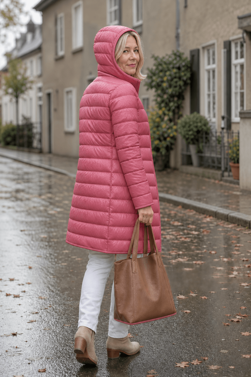 Women's Packable Quilted Puffer Jacket with Detachable Hood