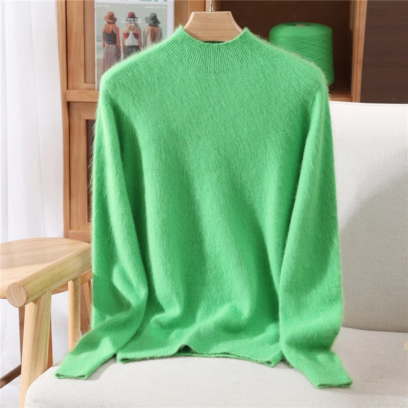 Soft Knitted Mock Neck Ladies Christmas Jumper for Women