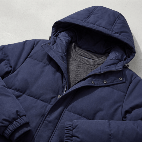 Hooded Puffer Jacket for Men with Adjustable Weatherproof Hood