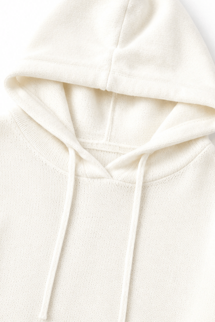 Women's Oversized Hooded Acrylic Knitted Jumper with Drawstring