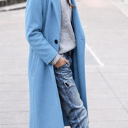 Angelika Women's Oversized Longline Winter Coat with Lapel