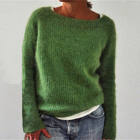 Klara Boat Neck Long Sleeve Knit Jumper for Women