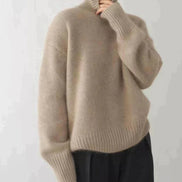 Dora Roll Neck Cashmere Women's Knitted Jumper with Ribbed Cuffs
