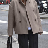 Charlene Double Breasted Wool Blend Pea Coat for Women