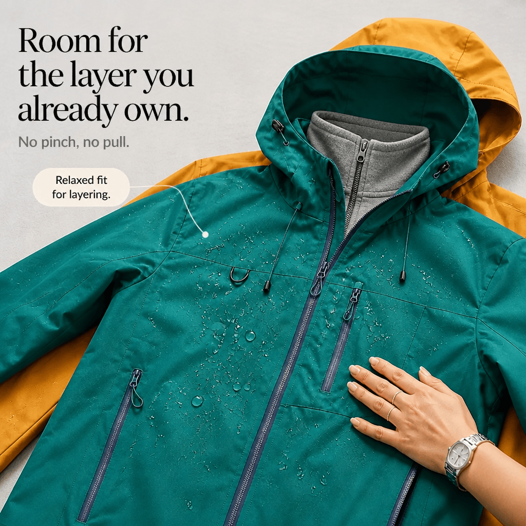 Vantrek Women's Hooded Rain Jacket with Vented Lining and Lotus-Effect Finish