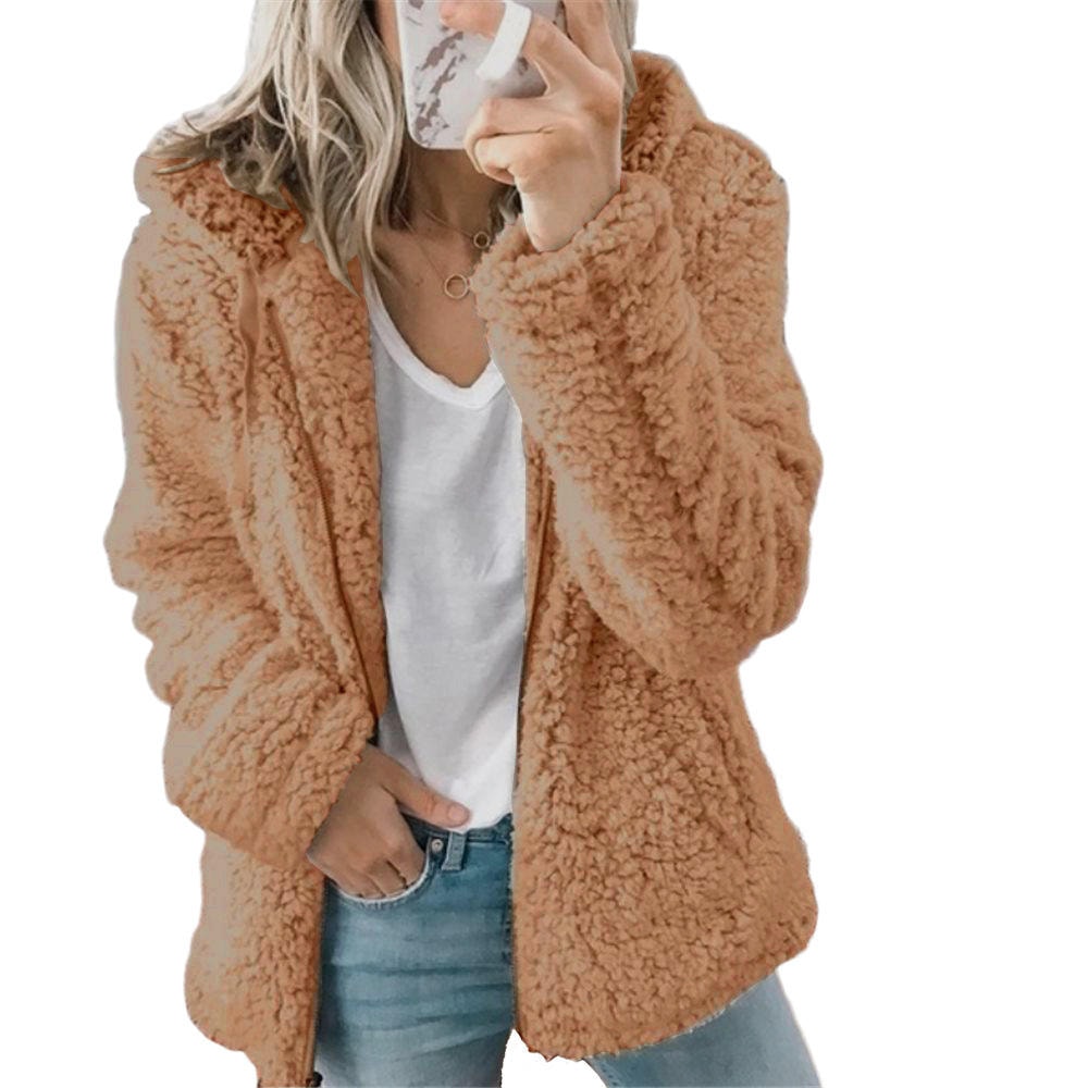 Women's Fluffy Teddy Fleece Jacket with Pockets and Zip