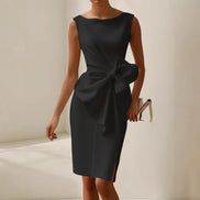 Matilda Bow Detail Bodycon Cocktail Midi Dress