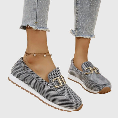 Lili Bit-Buckle Slip-On Sneakers with Orthopedic Cushioning for Women