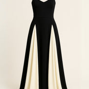 Martha Colour Block Satin Evening Maxi Dress for Autumn Dresses