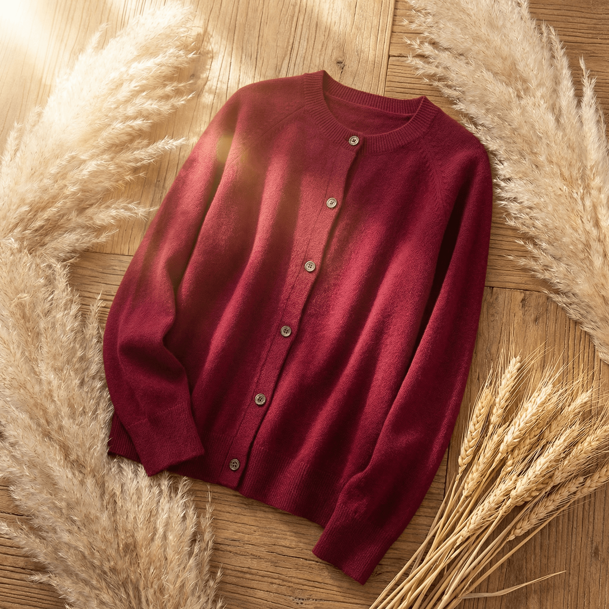 Womens Knitted Cardigan Merino Wool Jumper with Button Front