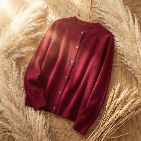 Womens Knitted Cardigan Merino Wool Jumper with Button Front