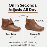 Solena Wide-Fit Women's Ankle Boots with Adjustable Strap for Sensitive Feet