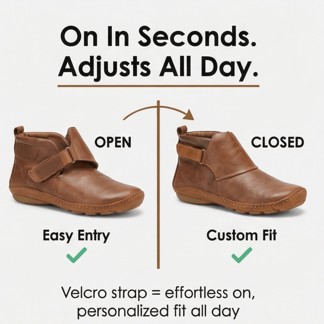 Solena Wide-Fit Women's Ankle Boots with Adjustable Strap for Sensitive Feet