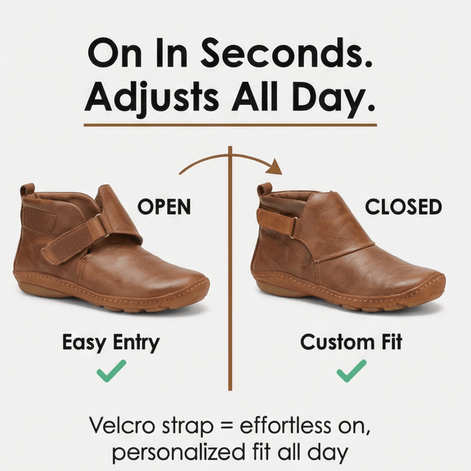 Solena Wide-Fit Women's Ankle Boots with Adjustable Strap for Sensitive Feet
